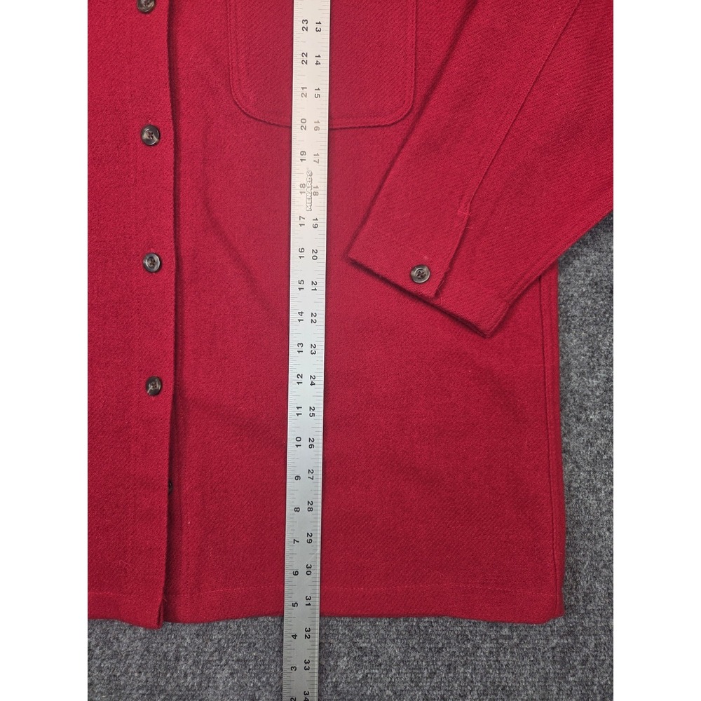 Woolrich Wool Overshirt Jacket Womens L Red USA - Picture 3 of 7
